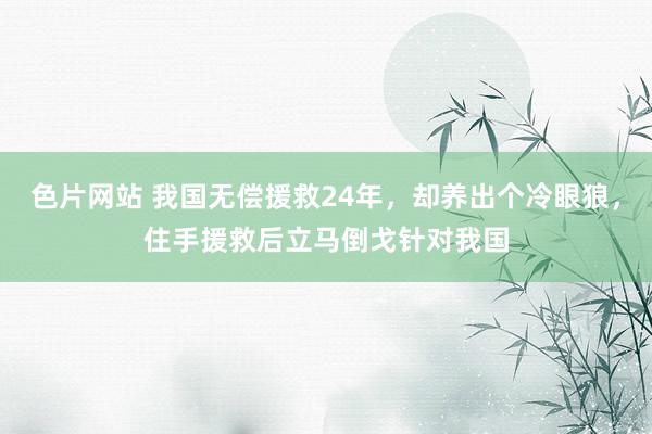 色片网站 我国无偿援救24年，却养出个冷眼狼，住手援救后立马倒戈针对我国