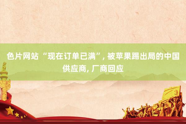 色片网站 “现在订单已满”， 被苹果踢出局的中国供应商， 厂商回应