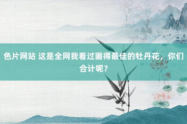 色片网站 这是全网我看过画得最佳的牡丹花，你们合计呢？